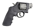Hogue OverMolded Rubber Tamer Round Butt to Square Butt Revolver Grip for S&W K, L, N, X, & Z Frame Round Butt, Black - 19022