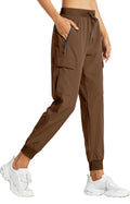 Libin Women's Cargo Joggers Lightweight Quick Dry Hiking Pants Athletic Lounge Casual Travel, Dark Brown S