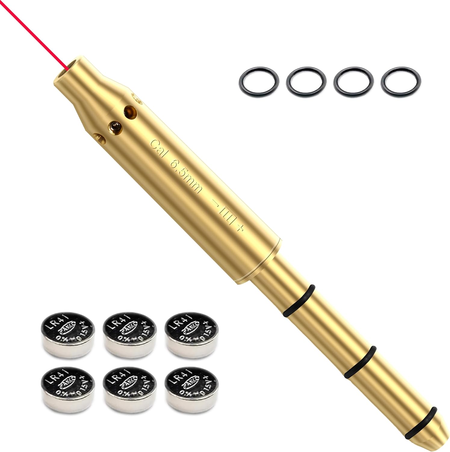 Red Laser Boresighter - 6.5MM Caliber Laser Bore Sight for Accurate Fitting in Revolvers, Pistols & Rifles