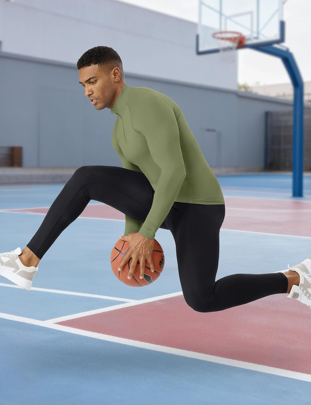 SPVISE Quarter Zip Workout Pullover - Men's Dry Fit Long Sleeve Compression Tee | Sport Baselayer