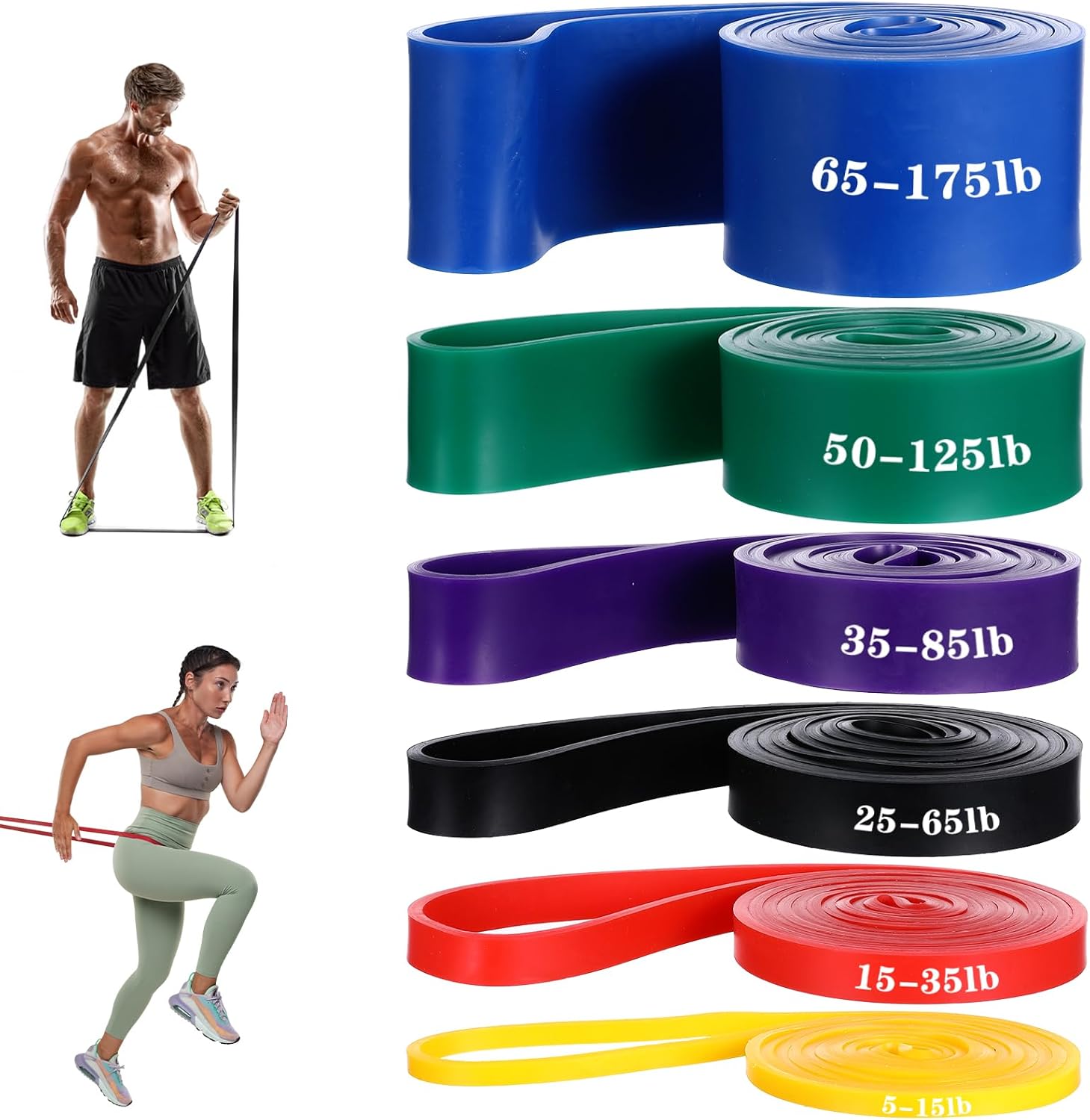 Skiennix Resistance Bands - 6 Pcs Set for Effective Workouts & Muscle Training | Ideal for Men & Women