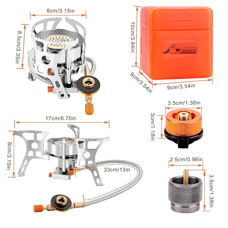 3900W Windproof Camping Stove with Piezo Ignition – Portable Backpacking Stove (WADEO)