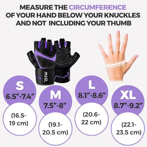 MhIL Workout Gloves for Women - Breathable Gym Gloves with Palm Protection & Enhanced Grip | Padded Weightlifting Gloves with Wrist Wraps