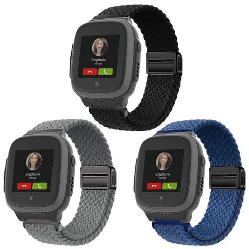 SUGARJAR 3 Pack Braided Straps Compatible with XPLORA X5/XGO3/XGO2,Ultra-Light Fabric, 10ATM Water Resistant,(Multicolor)