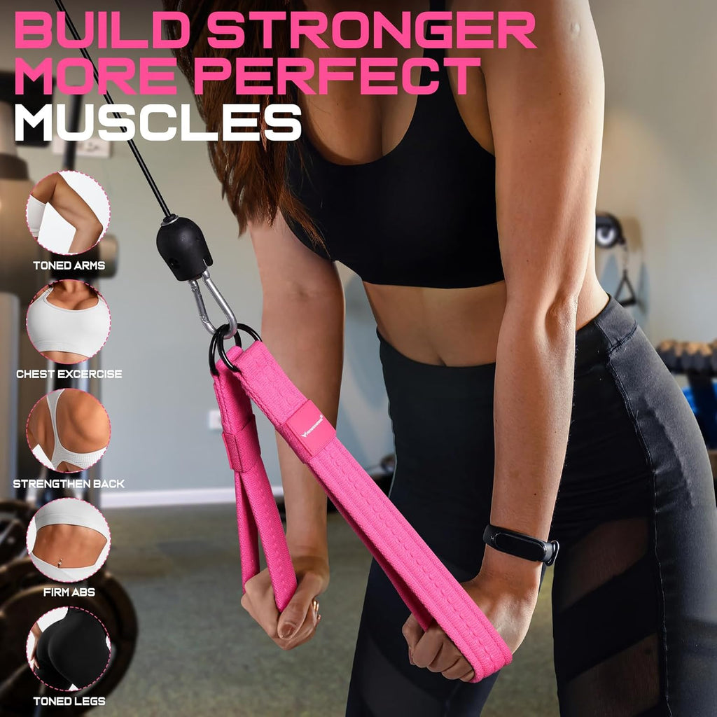 RENRANRING Tricep Rope Cable Attachment Handles for Gym, 13inch Exercise Handles, Tricep Pull Down Attachments Rope for Pilates, Yoga, Strength Trainer, Physical Therapy, Stretch, Recovery