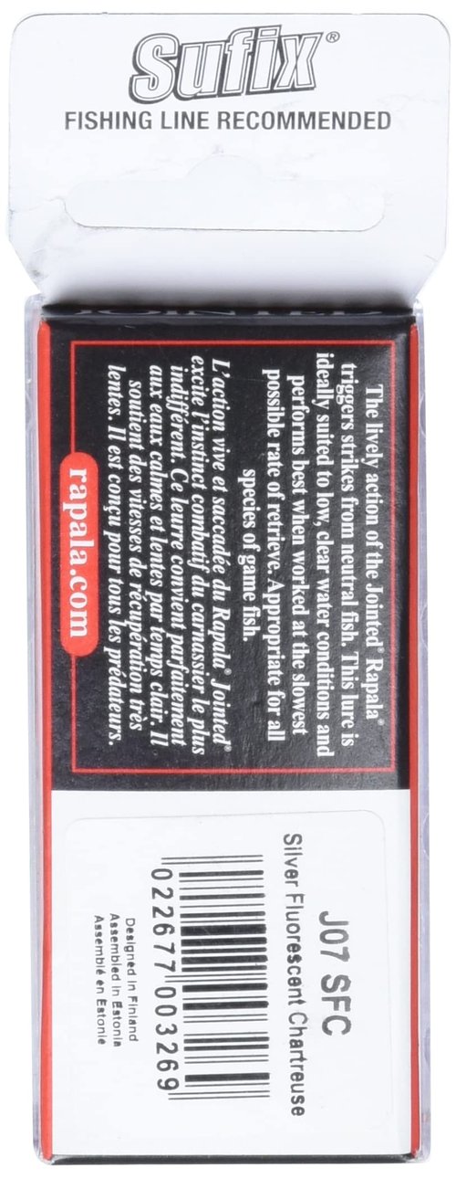Rapala Jointed 07 Fishing lure, 2.75-Inch, Silver Fluorescent Chartreuse