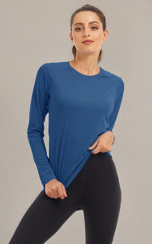 MAGCOMSEN Women's Long Sleeve Sun Protection Shirts - UPF 50+ Rash Guard for Hiking & Fishing