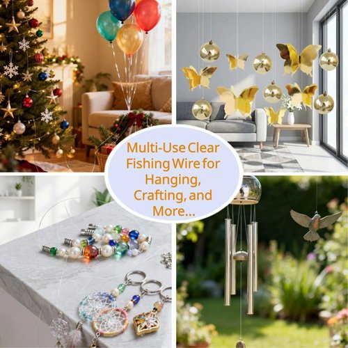Aboda Clear Fishing Line - Strong Invisible Nylon Wire | 0.2-1 mm, 8-100 lb Test for Crafts & Decorations