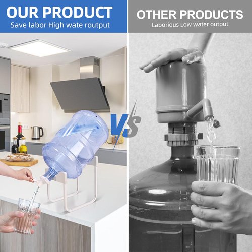 5 Gallon Water Dispenser, Detachable Metal Water Dispenser Stand and 2 Dispenser Valves,Water Jug Holder for 3-5 Gallon Bottle