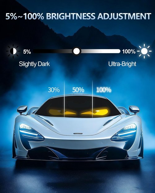 ZELTRI Golf Car Windshield Devil Eyes Light Sign, 23.4''x4.7'' Programmable LED Light Flexible Screen with APP and Remote Control-5V USB Digital Lighting Display for Golf Car, Cars & SUVs