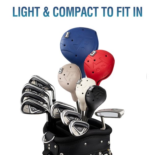 FRANKTECH Snap-On Golf Club Covers for Right-Handed Golf Clubs, Easy On Off in 1 Second, Fits 460cc Drivers, Washable EVA Plastic with Shaft Lock, DIY Pins for Customization (Black 4pcs Set)
