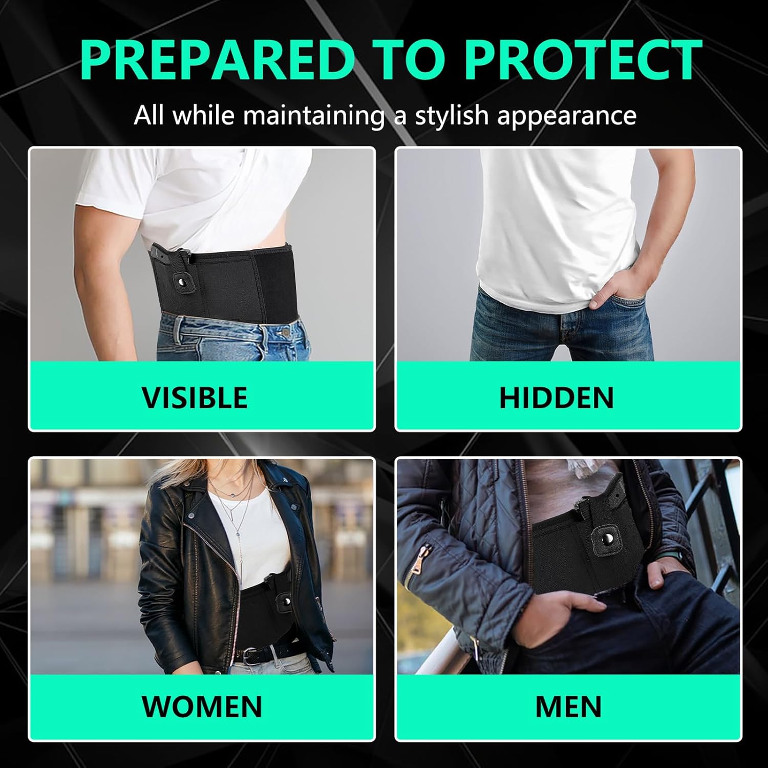 Skiennix Belly Band Holster - Comfortable Neoprene Gun Holster for Glock, S&W, Ruger | Fits Most Pistols & Revolvers