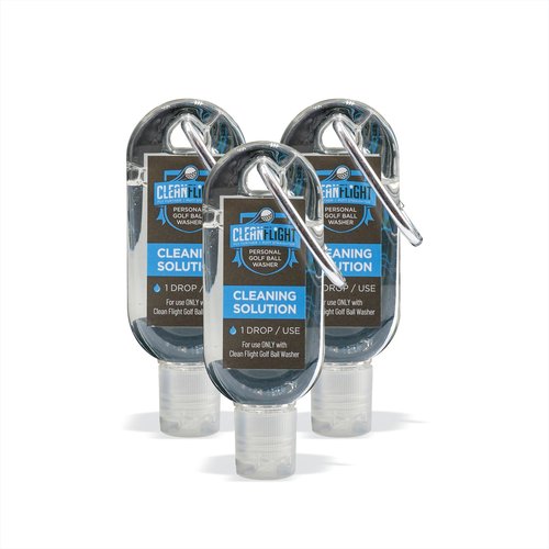 Clean Flight - Golf Ball & Club Head Washer Cleaning Solution. 30ml Bottles for Portable Cleaners Golf Bag or Cart - Best Golf Accessories Gifts for Men & Women (3 Pack)