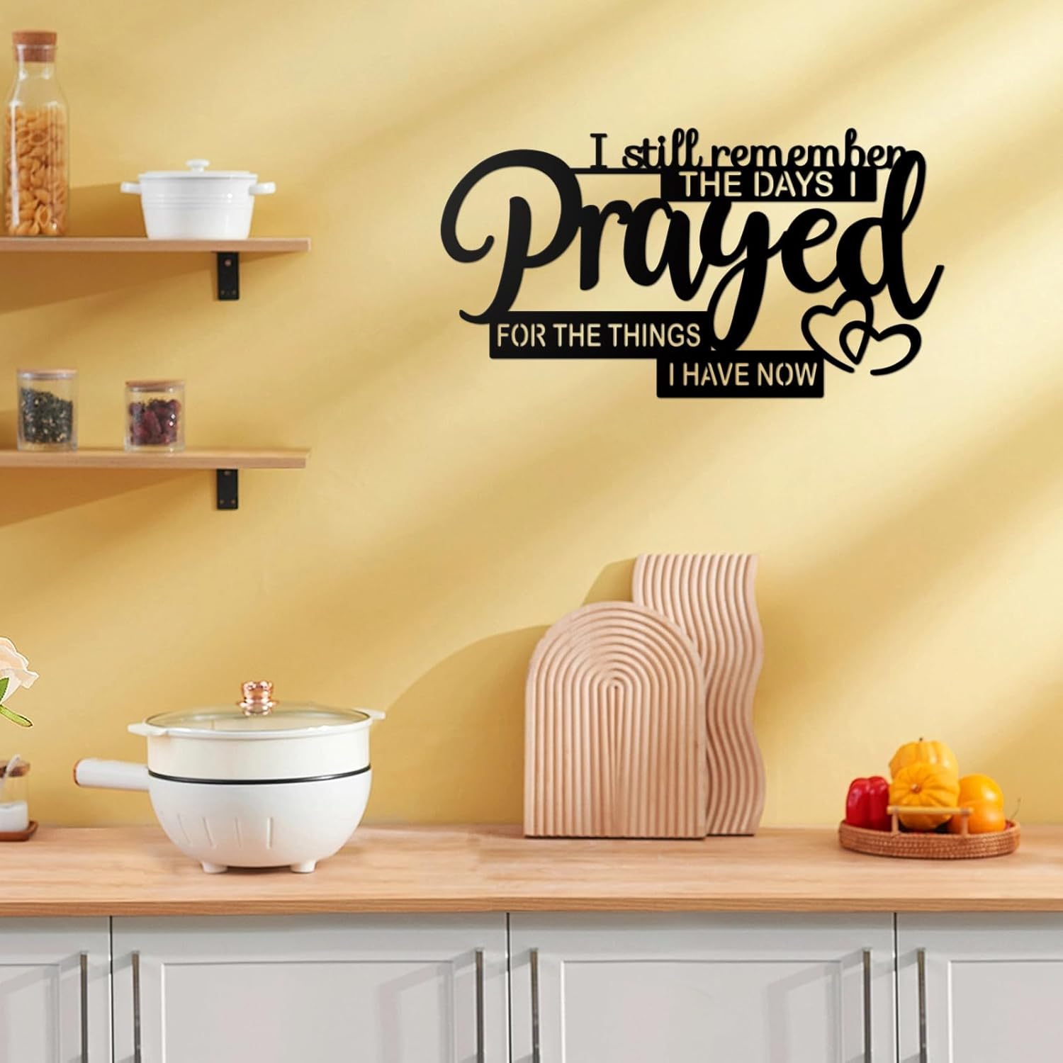 Resama Inspirational Bible Verse Wall Decor - Rustic Metal Plaque for Christian Living Room | 15.7x8.4 Inches