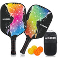 WILDKEN Pickleball Paddles Set of 2, 7.9oz Lightweight, USAPA Approved Fiberglass Paddles with 2 Pickleballs & 1 Bag