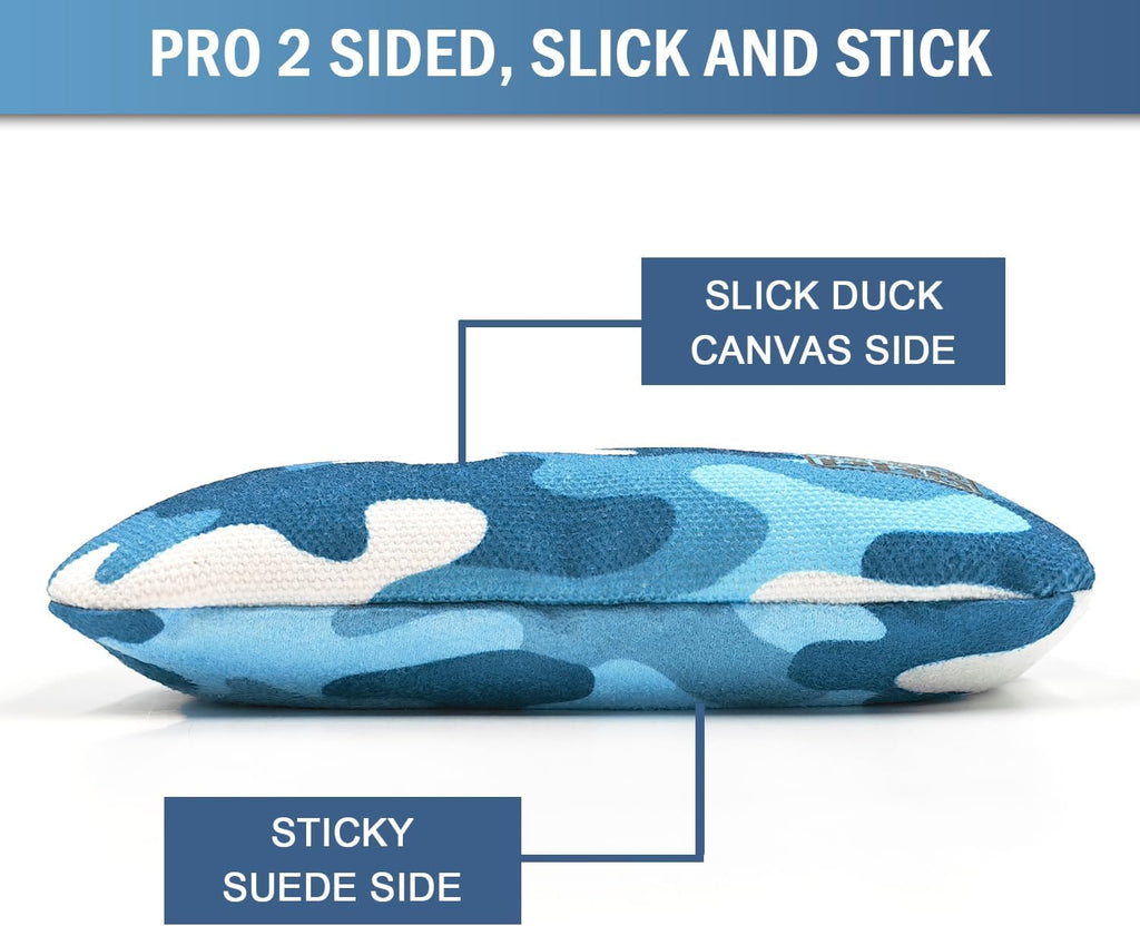 Skiennix Professional Cornhole Bags - Dual Sided Regulation Set of 8 | Slick & Stick Design