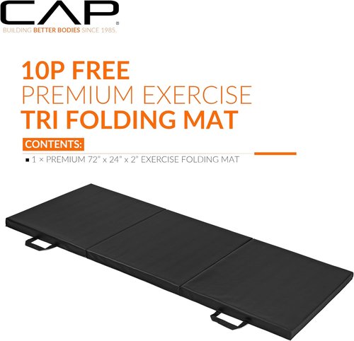 CAP Barbell Folding Anti-Tear Exercise Mat - Versatile Gym & Fitness Balance Mat | Multiple Colors Available