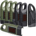 Mudder 6 Pcs Hand Crank Solar Powered Flashlights Emergency Rechargeable LED Handheld Flashlights for Survival Gear Outdoor Sports Camping Hiking Backpack Safety(Green,Black)