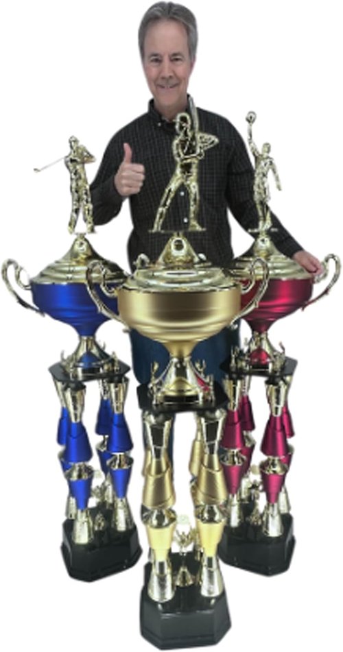Express Medals Giant 54-Inch Tall Trophy Cup Award - Custom Engraving, Gold/Red/Blue Options