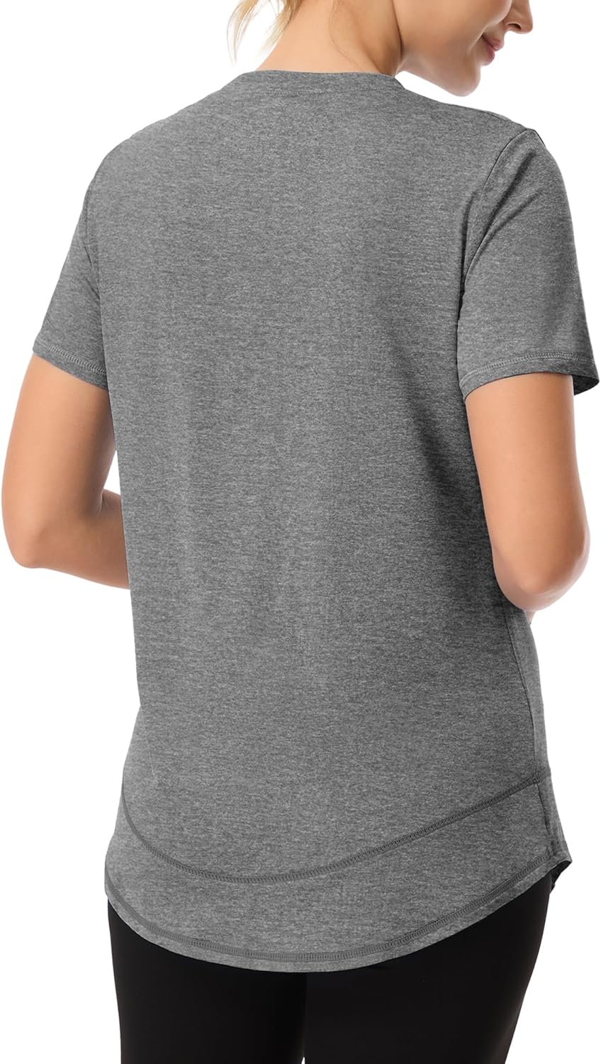 Skiennix Women's Workout Tops - UPF 50+ Sun Protection, Quick Dry, Loose Fit - 4 Pack
