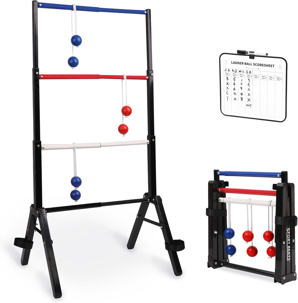 Skiennix Metal Ladder Ball Set - Portable Ladder Toss for Outdoor Games | Includes Carrying Case, 6 Bolas & Scoreboard