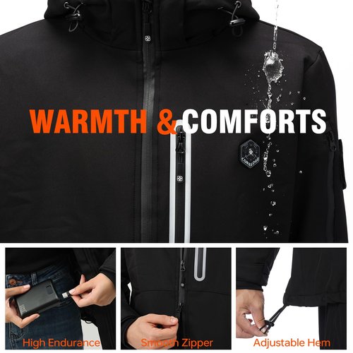 COREEDGE Women's Heated Jacket, Windproof Waterproof Electric Coat with Battery Pack & 3 Heat Settings for Outdoor