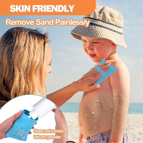 Mity Rain Sand Remover Mitt - Essential Beach Sand Eraser Wipe for Kids & Women | Blue, Talc-Free