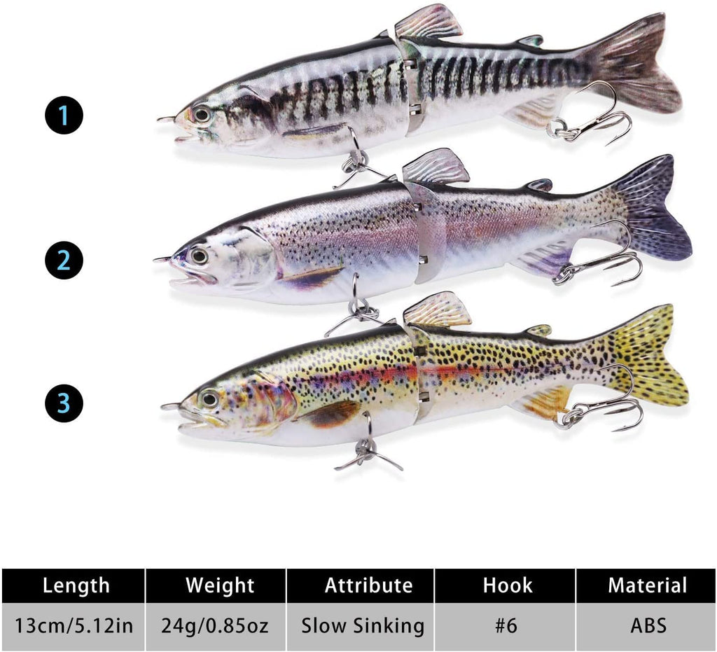 TRUSCEND Easy Catch SwimMax with BKK Hooks, Magic Noisy Wiggling and Vibrating Actions for More Bites, Lifelike Fishing Lures for Bass Trout Walleye Crappie, Strongest Dyneema Fiber Jointed Swimbaits
