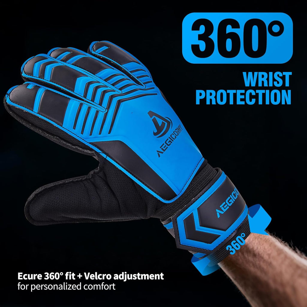 Regine Switzerland Goalie Gloves - Breathable Soccer Gloves with Finger Protection | Extra Grip, Black/Green, Sizes 5-10