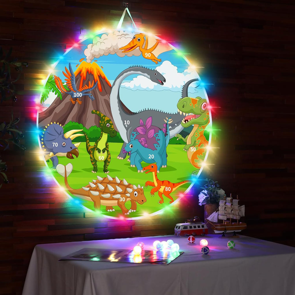 Skiennix 36" Large LED Dart Board - Double-Sided Fun with 20 LED Sticky Balls | Indoor & Outdoor Game