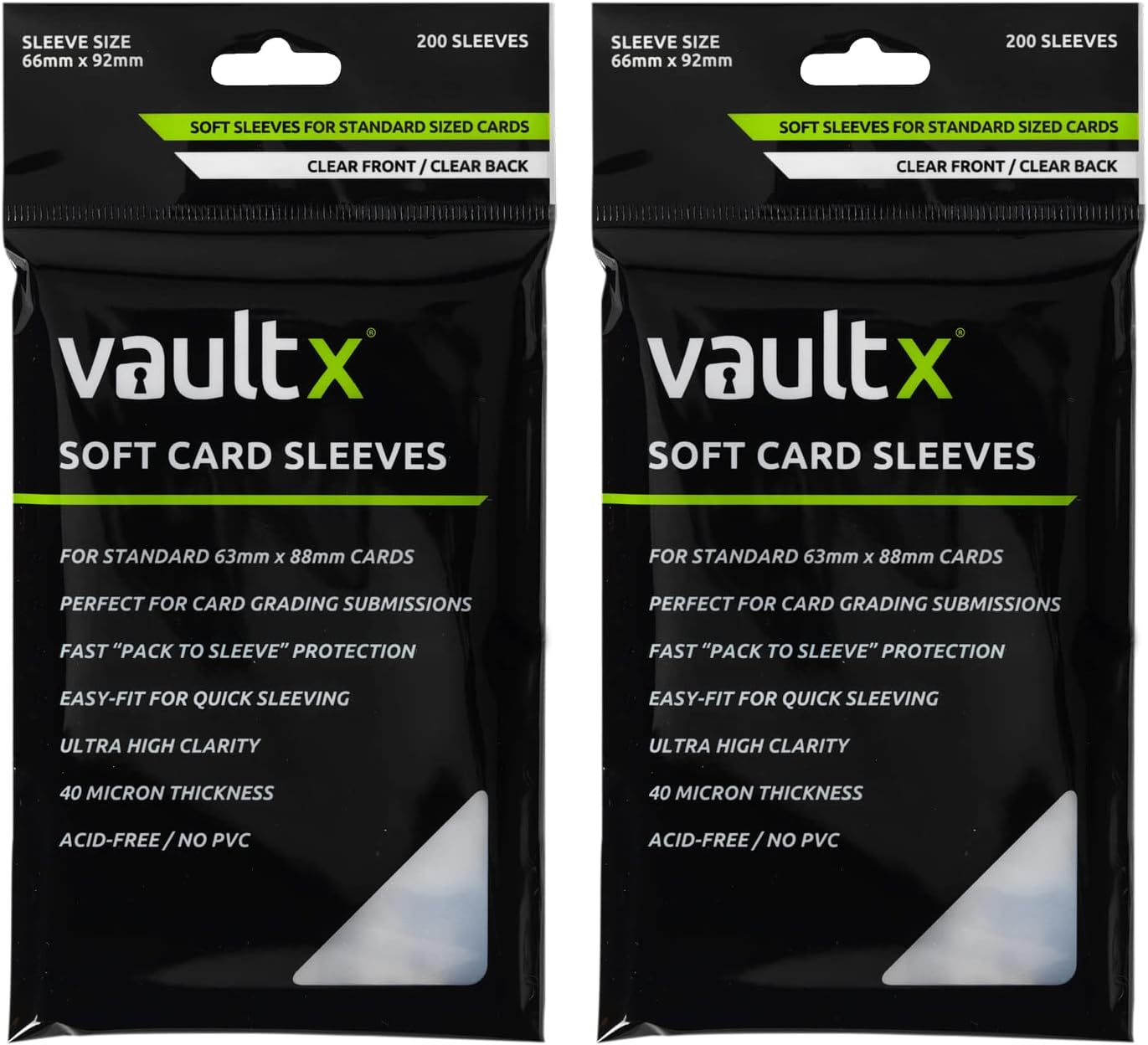 Vault X Soft Penny Sleeves - 400 Pack for Standard Trading Cards | High Clarity Protection