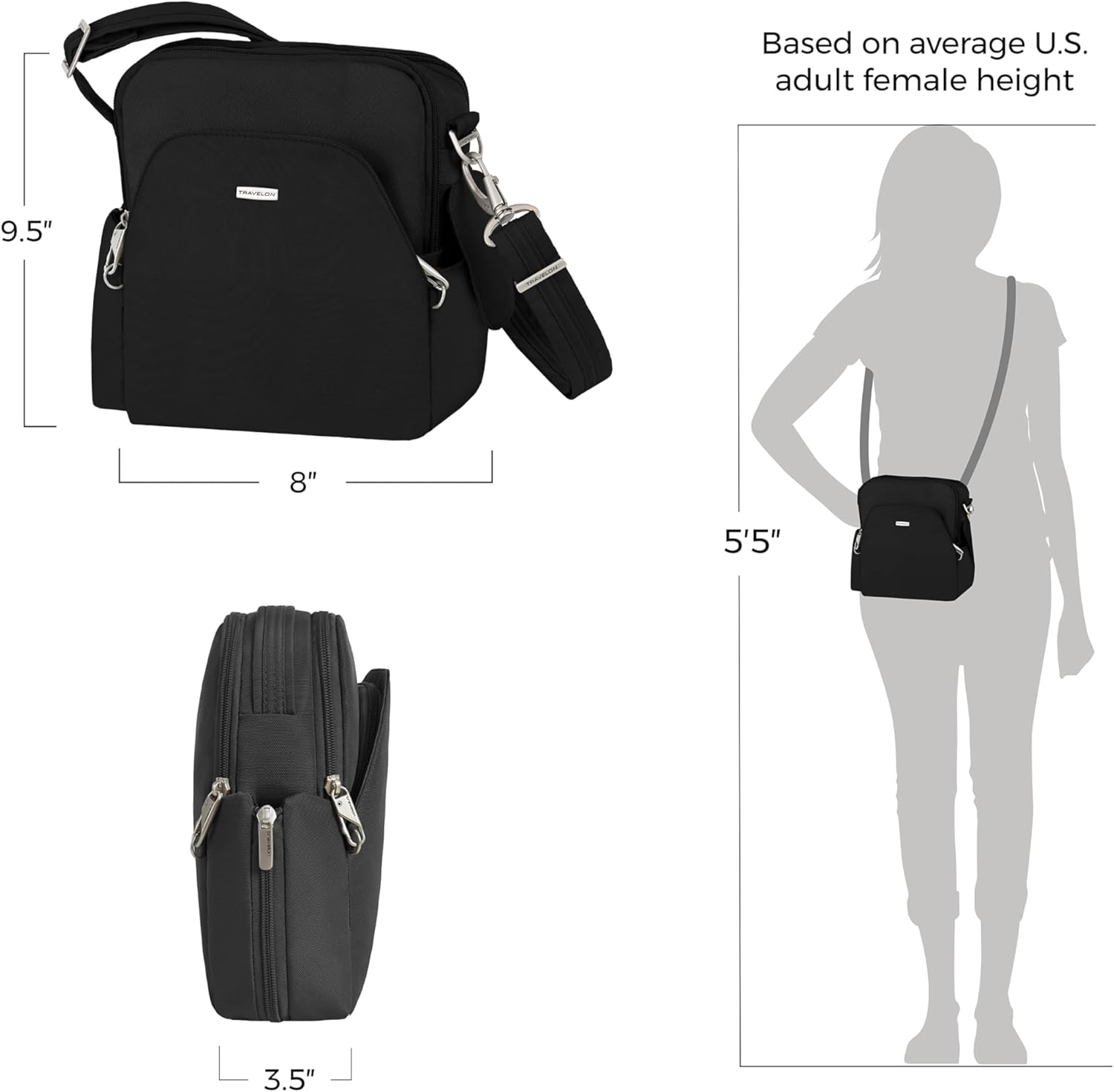 Travelon Anti-Theft Travel Bag - Secure Design for Peace of Mind | Versatile and Stylish