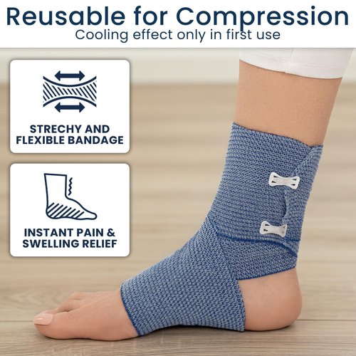 Dr Pat's Ice Tape (4 Pack) - Cooling Bandage Wrap Athletic Tape - Compression Instant Cold Compress Wrap with Menthol - Elastic, Athletic for Sore Muscles, Pain Relief Now, Swelling, Recovery, Sports