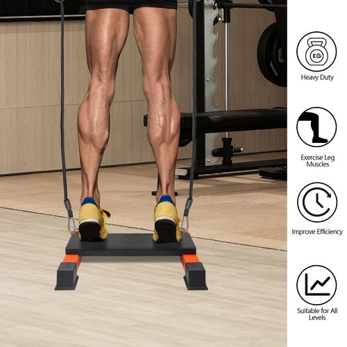 Steel Calf Raise Block, Heavy-Duty Calf Stretcher,Calf Raise Machine, for Squat and Stretch Exercises, with Tension Control Band for Full Body Workout - Gym,Home,Office