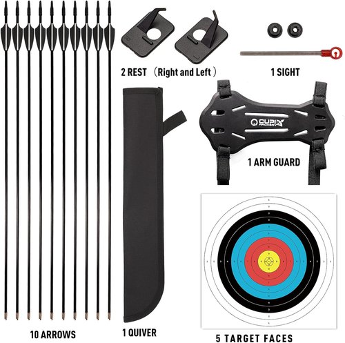 LWANO Bow and Arrow Set - Beginner Archery Gift for Kids | 10 Arrows & 5 Target Faces, Ideal for All Handedness