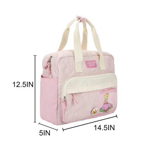 Bioworld Super Mario Bros Pink Mini Backpack with Character Icons and Adjustable Straps