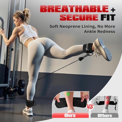 Ankle Resistance Bands by [Brand Name] - Enhance Leg & Glutes Workouts with Adjustable Cuffs | Home Gym Essential