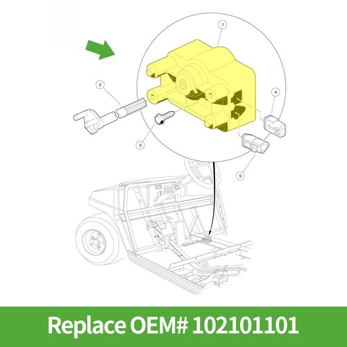 10L0L Golf Cart MCOR Throttle Potentiometer for Club Car DS & Carryall 2001-2004, Accelerator Sensor Motor Controller Output Regulator, Replace OEM 102101101 1021011-01