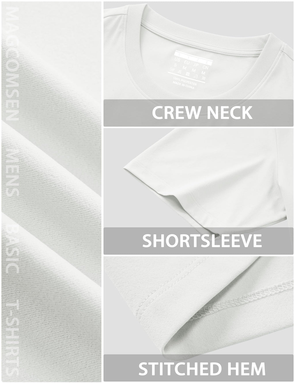 MAGCOMSEN Mens T-Shirts Short Sleeve UPF 80+ Sun Protection Lightweight Moisture Wicking Casual Crew Neck Basic Tees