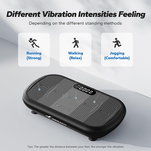 MERACH Vibration Plate Exercise Machine - 440 Lbs Capacity | Bluetooth & Silicone Pedal for Weight Loss