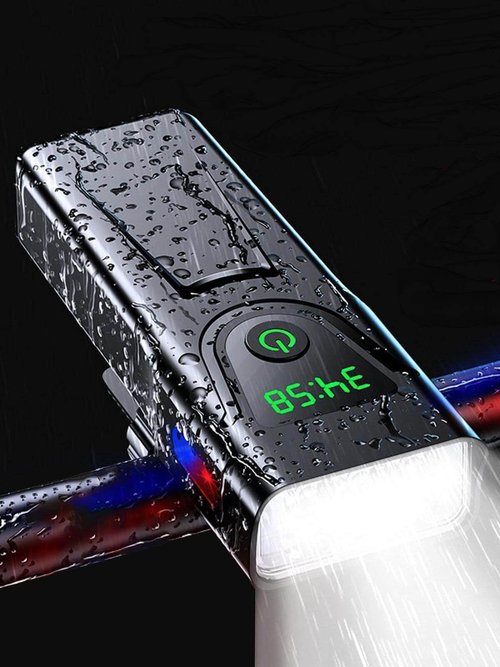 SHEROSELF Bike Light USB-C Rechargeable, Super Bright 6-LED Headlight, IPX6 Waterproof, 5 Modes, Front Light for Night Riding, Road & Mountain Biking, Commuters & Kids