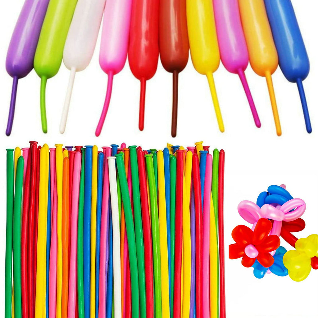 100Pcs Multi 260 Balloons Multi Long Skinny Latex Balloon for Animal Ballons, Premium Quality Balloons for Beginners Baloons Making Kid's Carnivals Party Decoartion