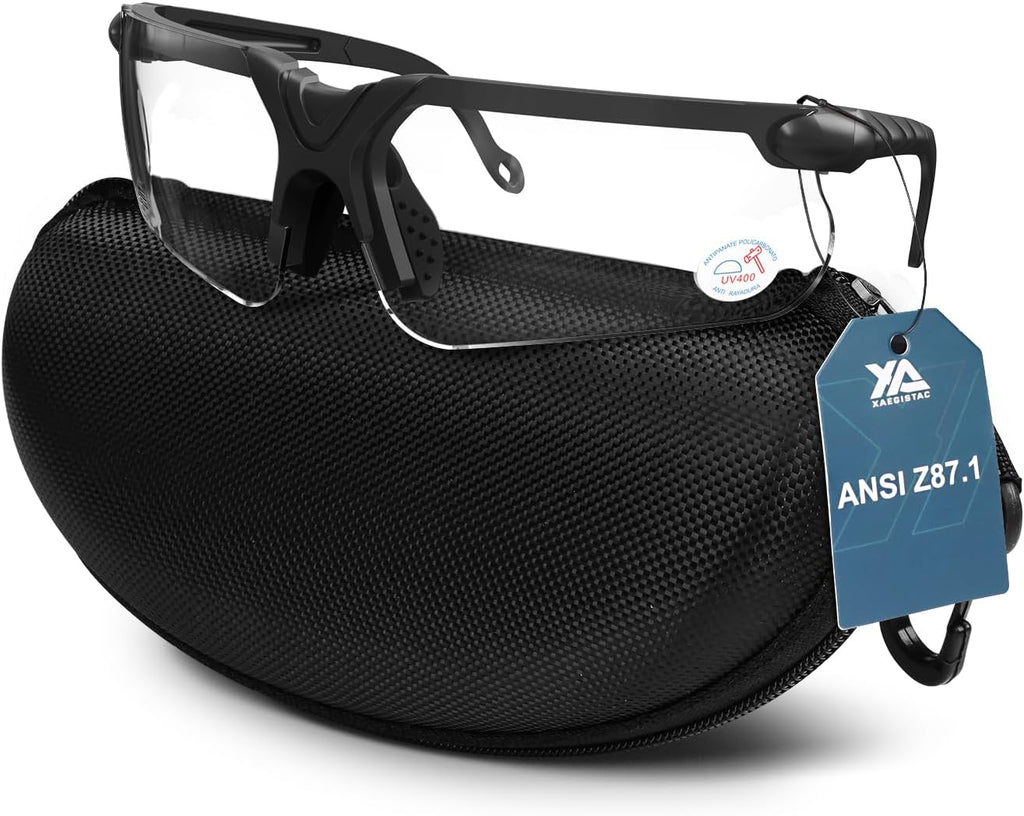 Xaegistac Shooting Glasses - Anti-Fog Safety Eyewear with Case for Adults