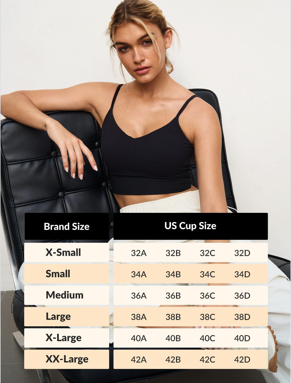 Yvette Adjustable Spaghetti Straps V Back Sports Bras for Women Light Support Padded Wireless Yoga Bra Cropped Tank Top,Black,M