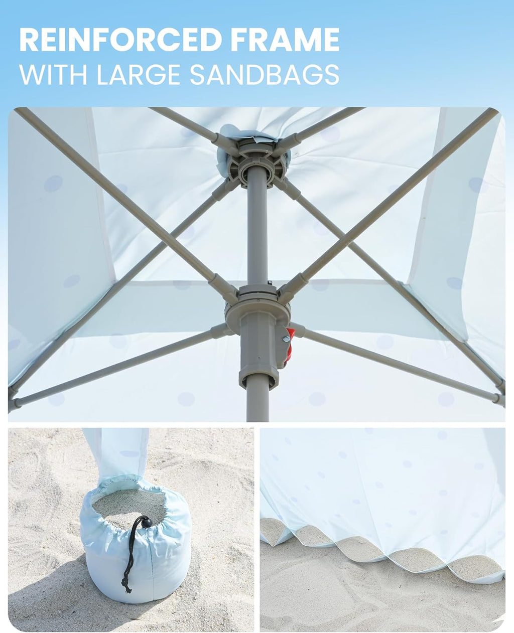 OutdoorMaster Beach Cabana - Portable 6' x 6' Canopy with Fringes & UPF 50+ UV Protection | Ideal for Family Fun