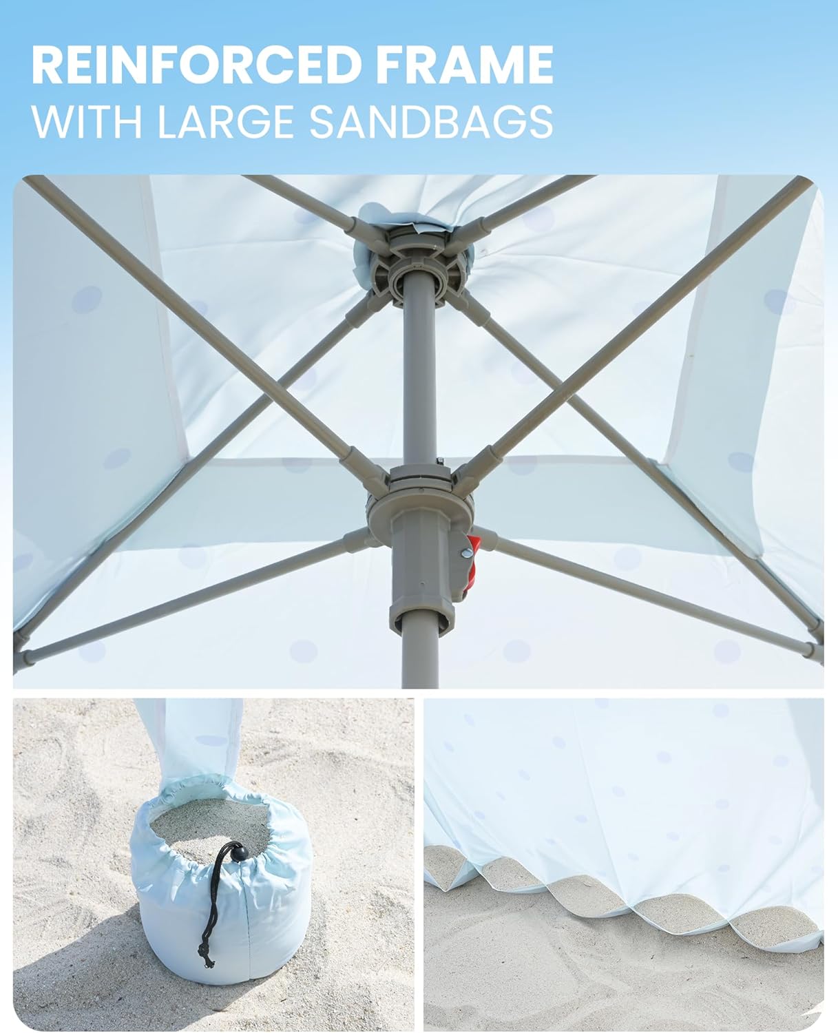 OutdoorMaster Beach Cabana - Portable 6' x 6' Canopy with Fringes & UPF 50+ UV Protection | Ideal for Family Fun