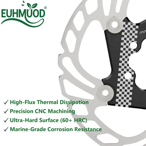 EUHMUOD 160mm Floating Disc Brake Rotor with 6 bolts, Stainless Steel Bicycle Disc Brakes Rotors Replacement for Mountain MTB Road Bike E-Bike BMX, Anti-Squeal Design 160mm Disc Brake Rotor(Black)