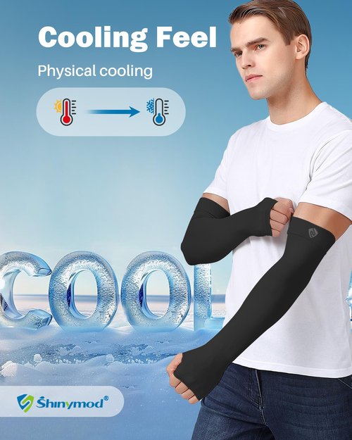 SHINYMOD Arm Sleeves for Men Women Sun Protection UV Cooling Compression Sleeve Cover Up Tattoo for Arms, 3 Pairs