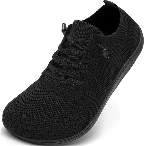 VXGGVX Barefoot Shoes Women Wide Slip-On Barefoot Running Tennis Walking Sneakers Minimalist Breathable Shoes Zero Drop Sole for Workout Gym Travel Black 8.5