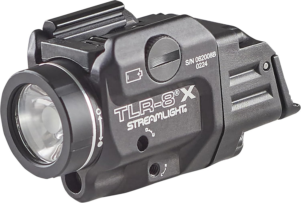 Streamlight TLR-8 X Tactical Weapon Light - 500-Lumen with Integrated Red Laser & Mounting Kit | Black